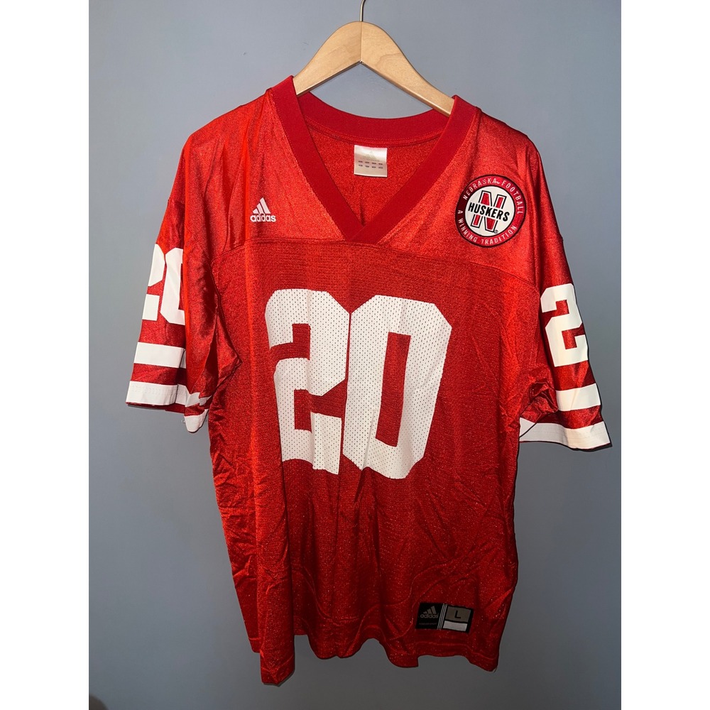 Adidas Nebraska Huskers Football Jersey Red Mesh Number‎ 20 Mens Large NCAA